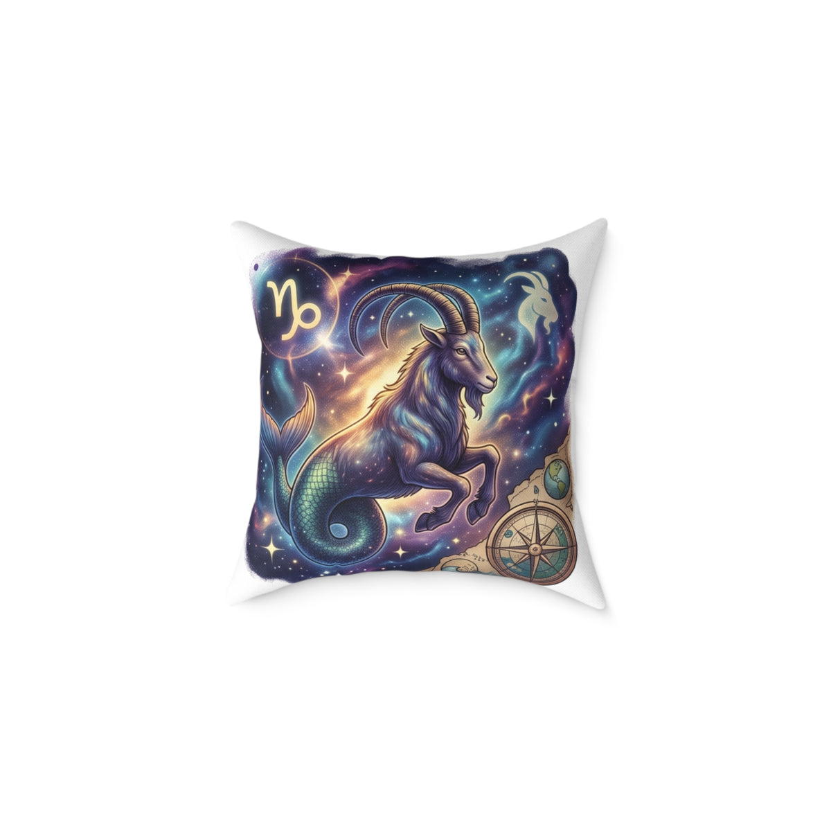 Capricorn Zodiac Pillow – Mystical Sea-Goat Constellation Decorative Throw Pillow