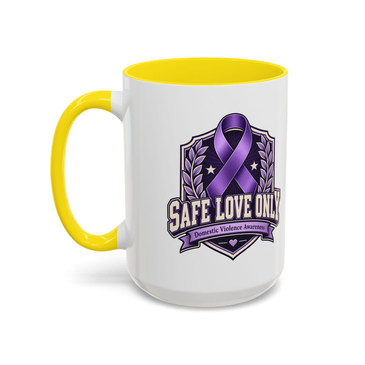 Coffee Mug — "Safe Love Only" Domestic Violence Awareness (Purple Ribbon)
