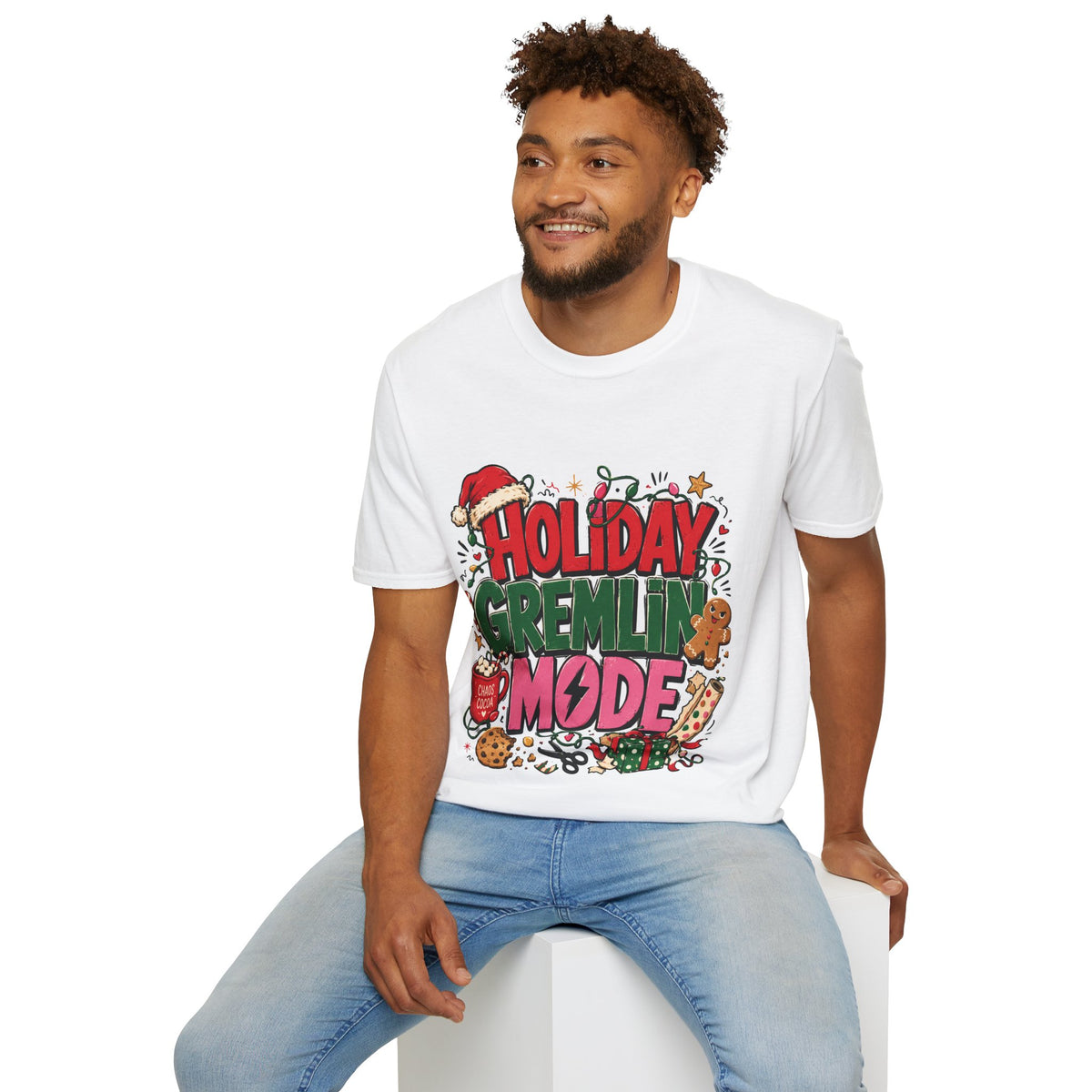 Holiday Gremlin Mode T-Shirt — Christmas Cute Festive Graphic Tee