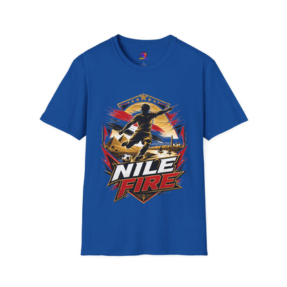 Egypt Soccer Player Nile Fire Graphic T-Shirt — Retro Athletic Team Tee
