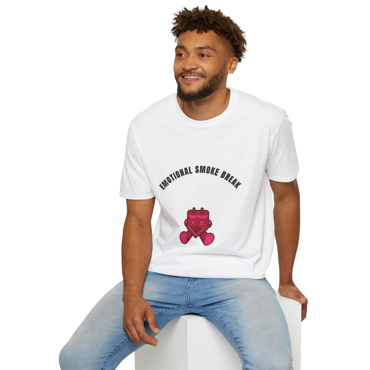 Emotional Smoke Break T-Shirt — Funny Self-Care Graphic Tee with Heart Character - Trending Now - September 2026