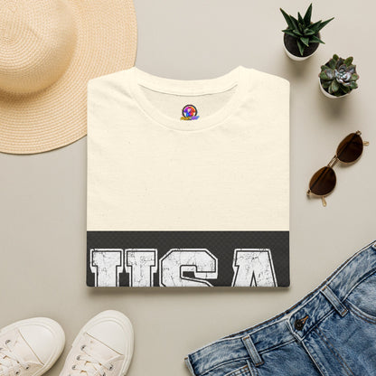 USA Vintage Block T-Shirt — Patriotic Americana Graphic Tee