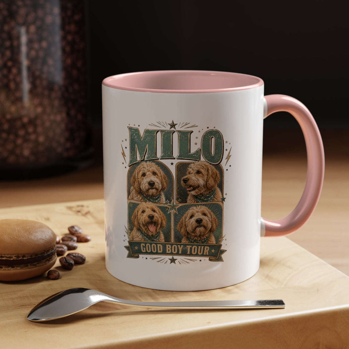 Milo Bailey Dog Dad Mom Milo 'Good Boy Tour' Accent Coffee Mug – Personalized Dog Lover Gift