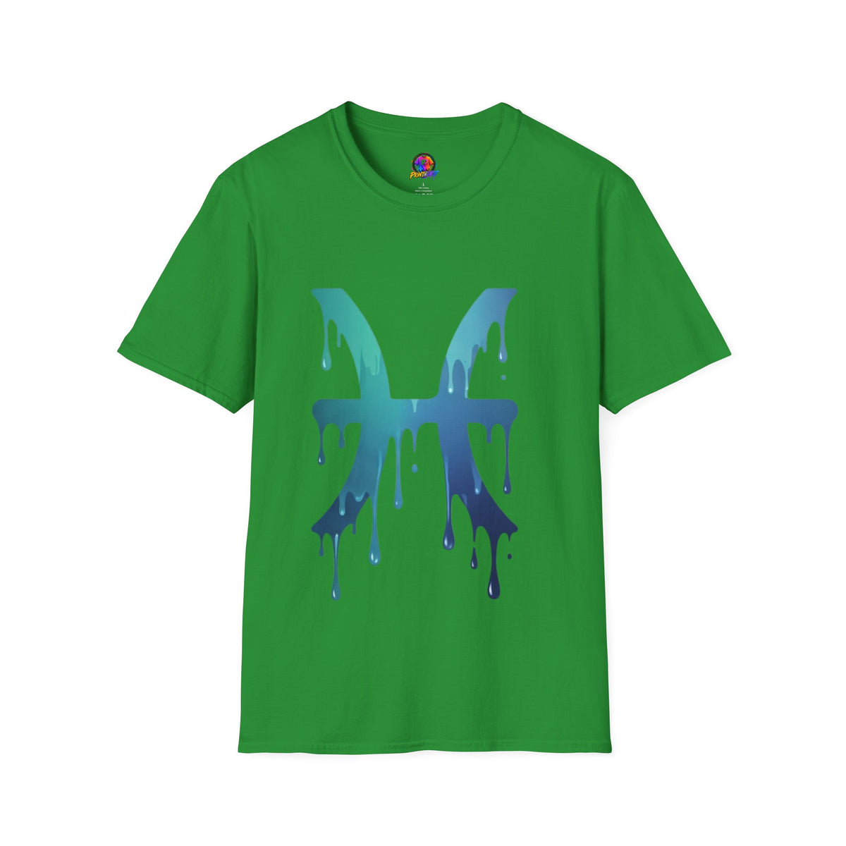 Pisces Drip Zodiac T-Shirt — Blue Gradient Astrological Tee