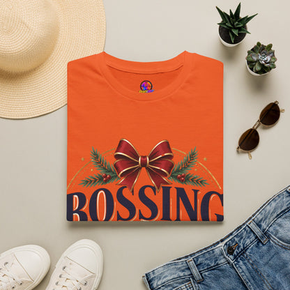 Christmas “Bossing Through Christmas” T‑Shirt — Funny Holiday Boss Gift