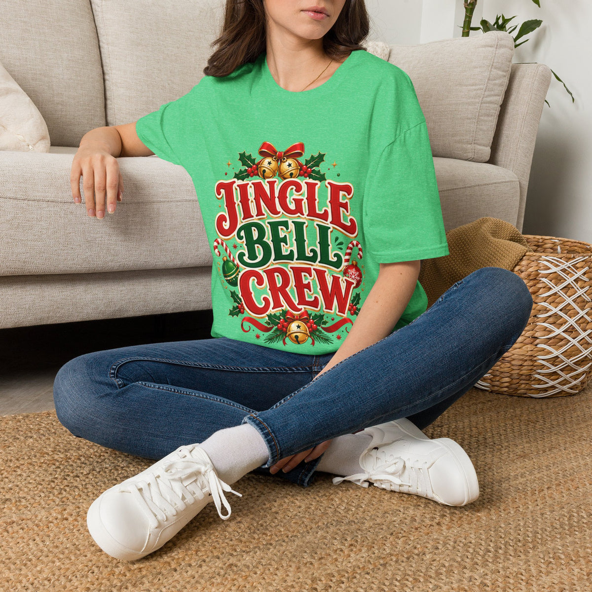 Jingle Bell Crew T-Shirt — Festive Christmas Holiday Tee