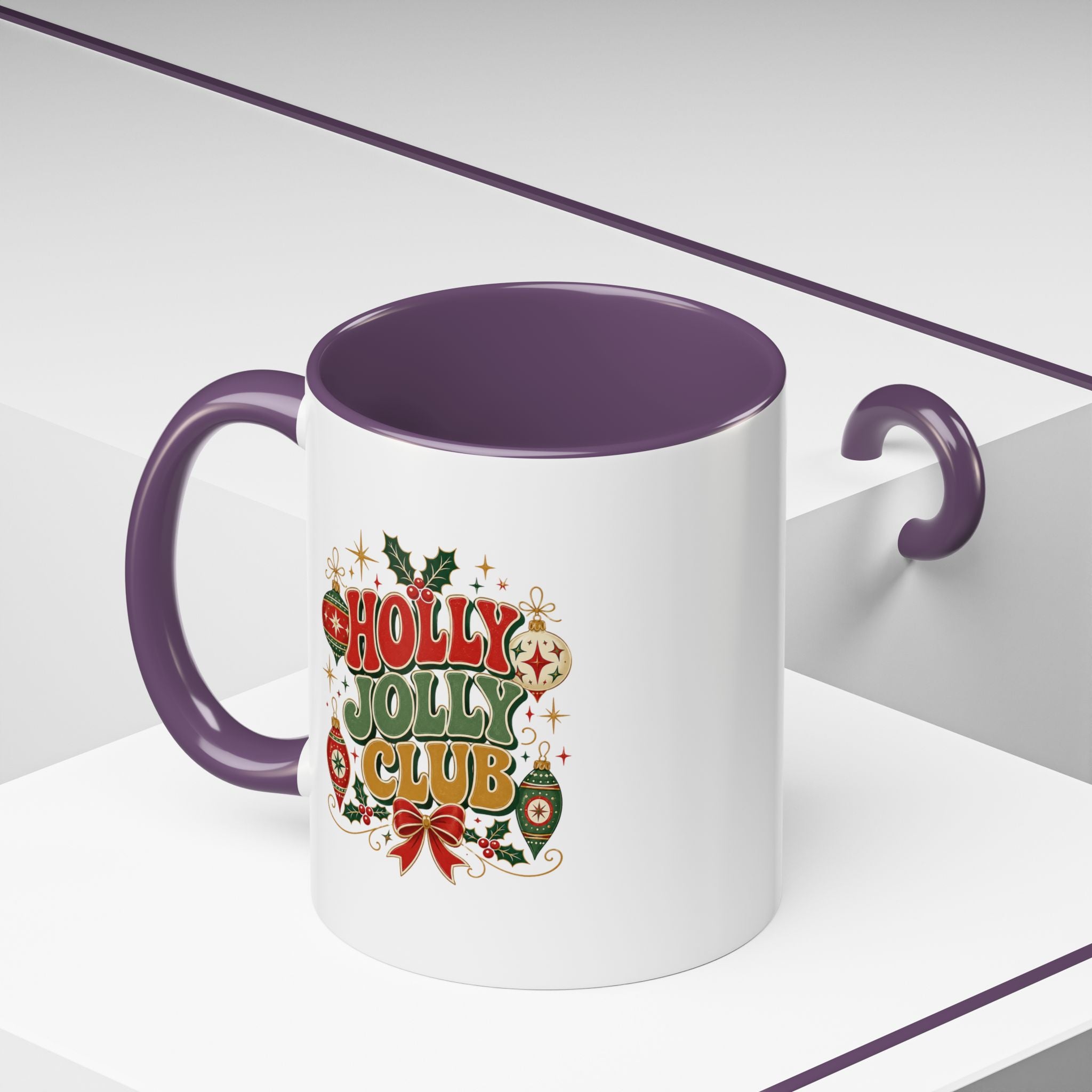 Accent Coffee Mug Holly Jolly Club
