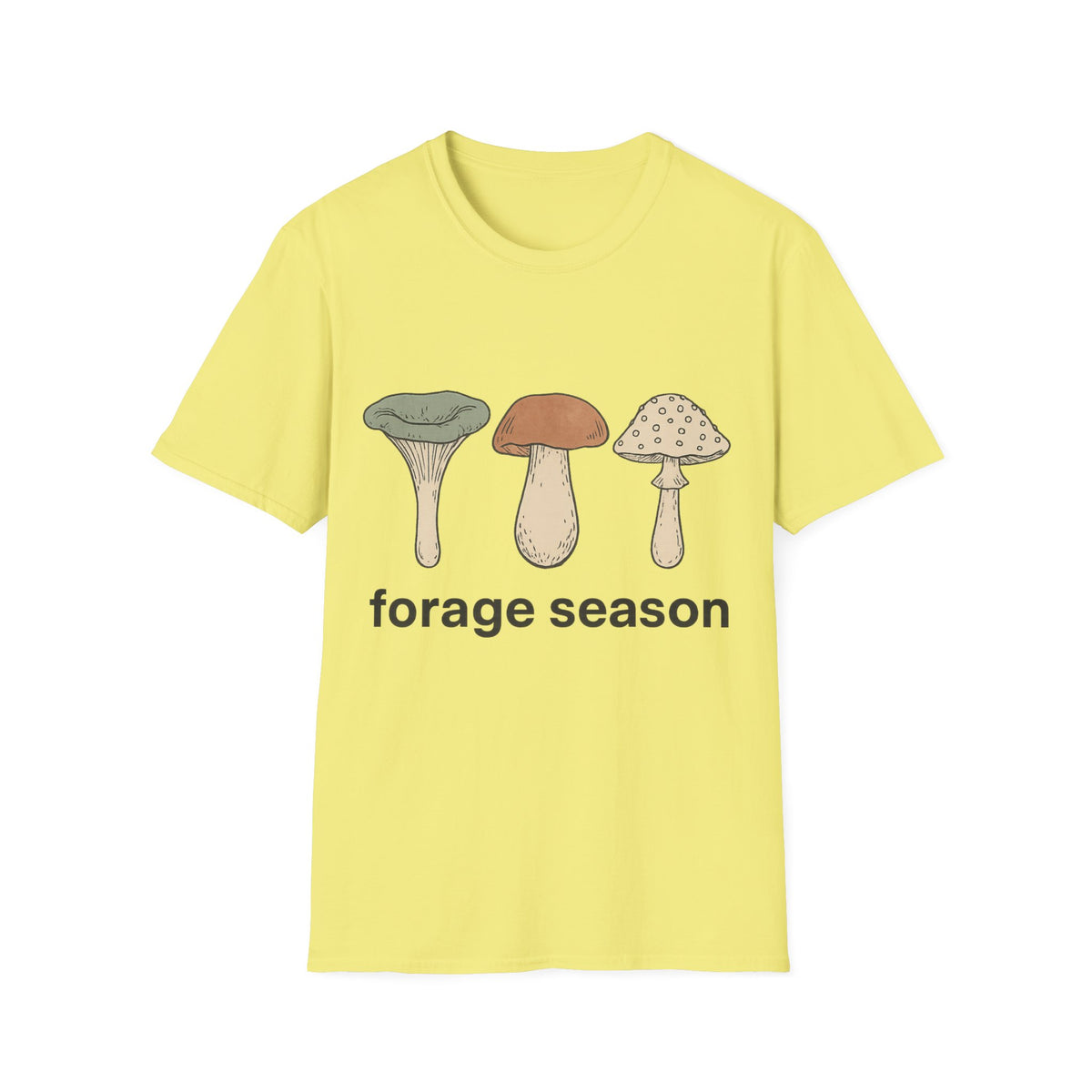 Mushroom Trio T-Shirt — Cute Minimal Fungi Graphic Tee - Trending Now - September 2026