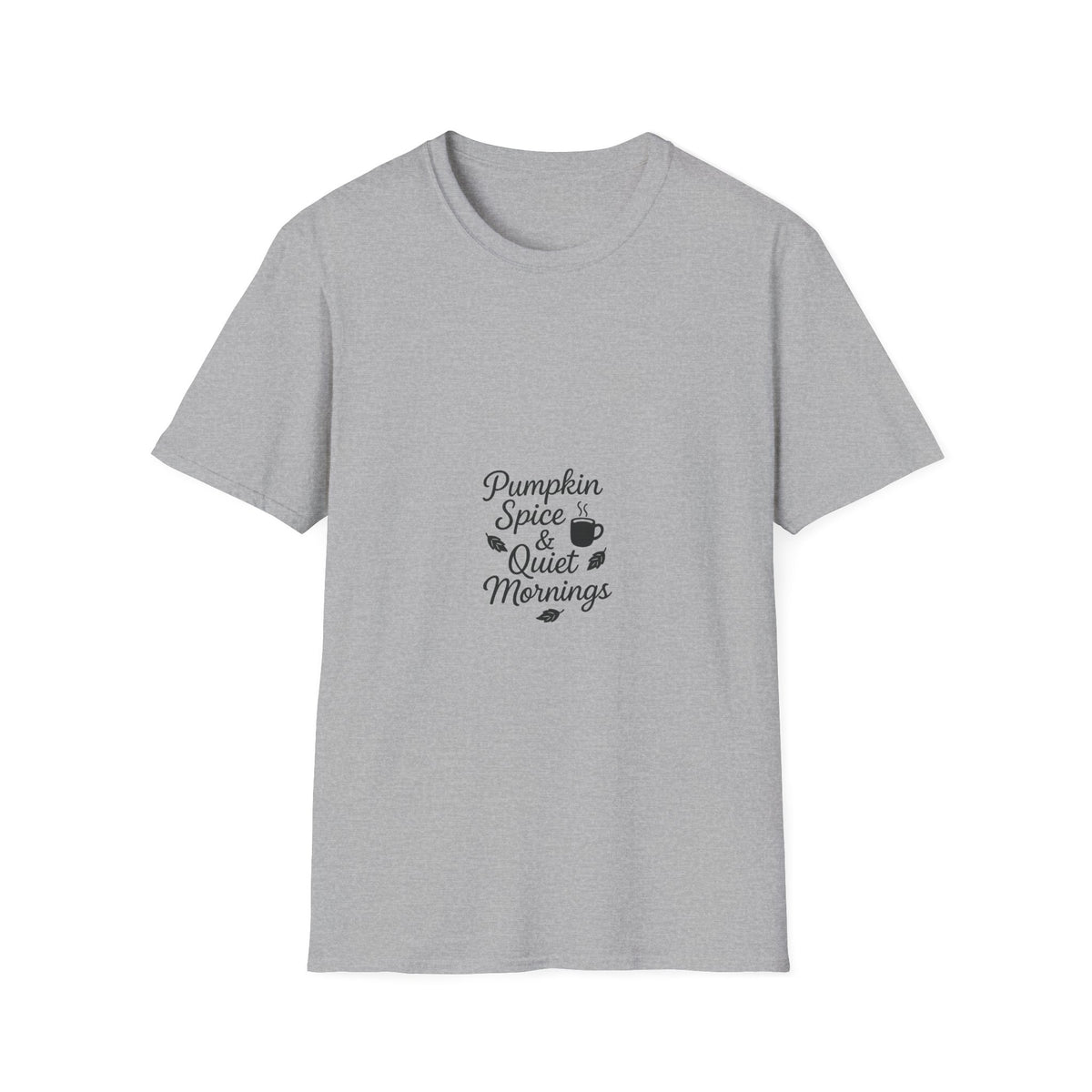 "Pumpkin Spice & Quiet Mornings" Autumn Coffee Graphic Tee - Fall Seasonal Cozy White T-Shirt - Trending Now - September 2026