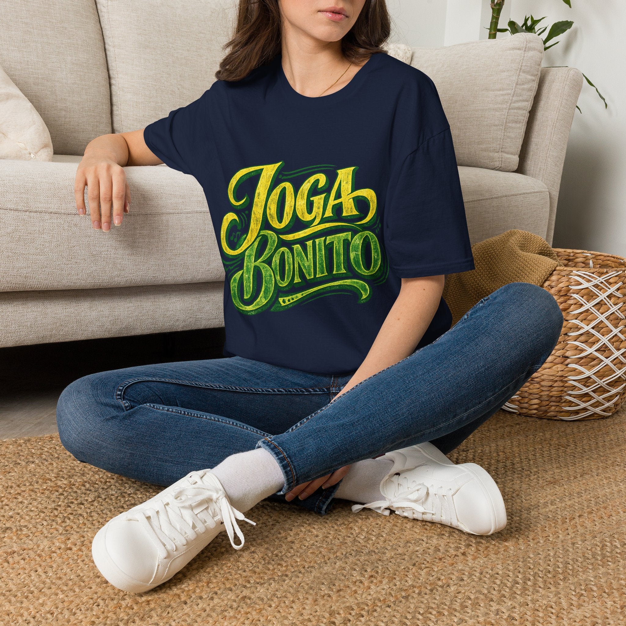 Brazil T-Shirt — 'Joga Bonito' Vintage Soccer Script Tee