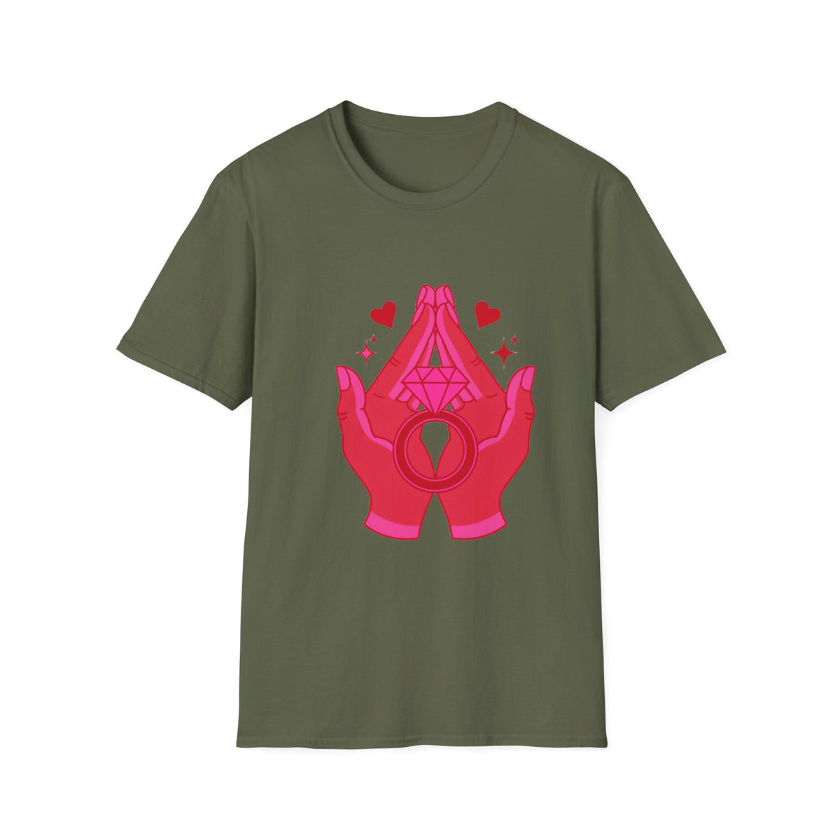 Manifested Hands Graphic T-Shirt — Pink Prayer Hands with Hearts - Trending Now - September 2026