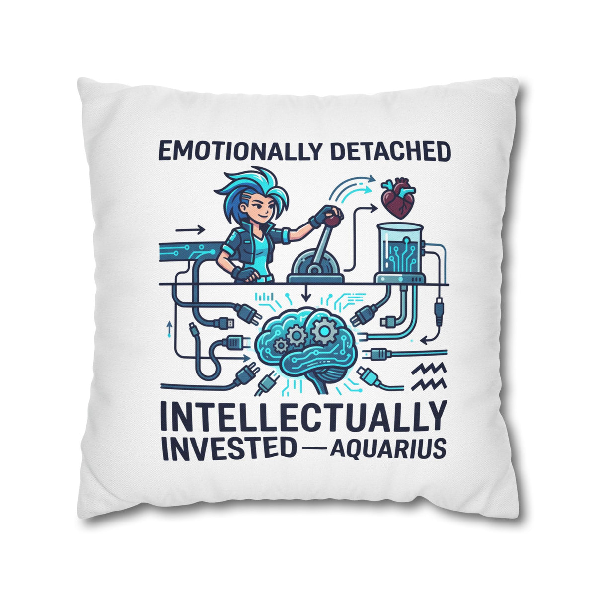 Aquarius Zodiac Spun Polyester Square Pillowcase