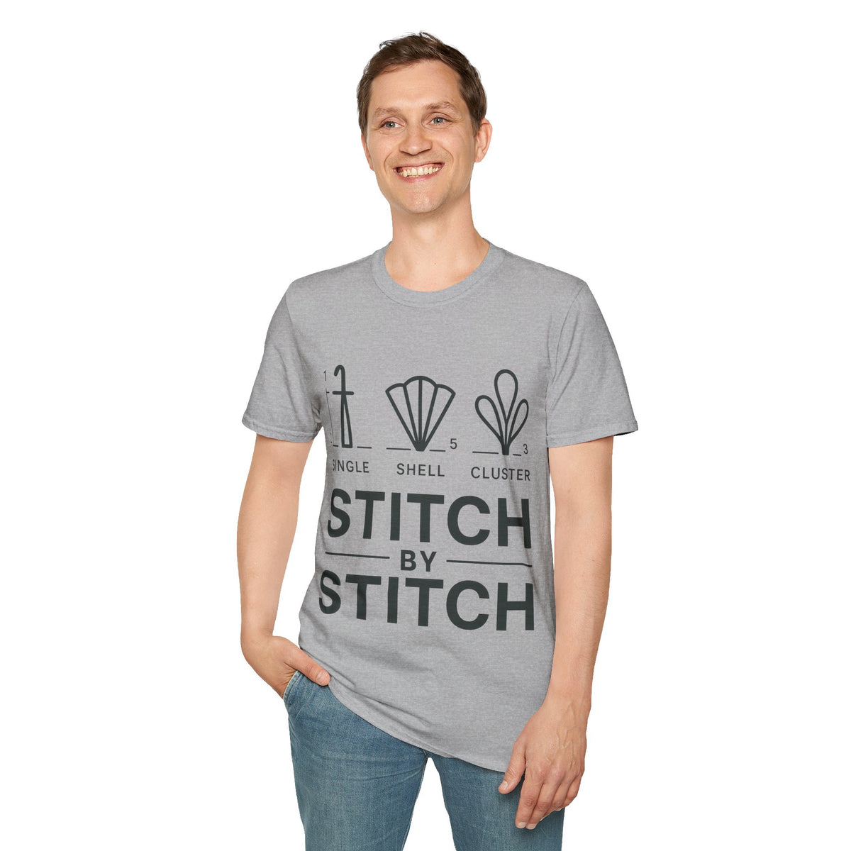 "Stitch By Stitch" Minimalist Crafting Tee | Sewing Knitting Embroidery T-Shirt - Trending Now - September 2026