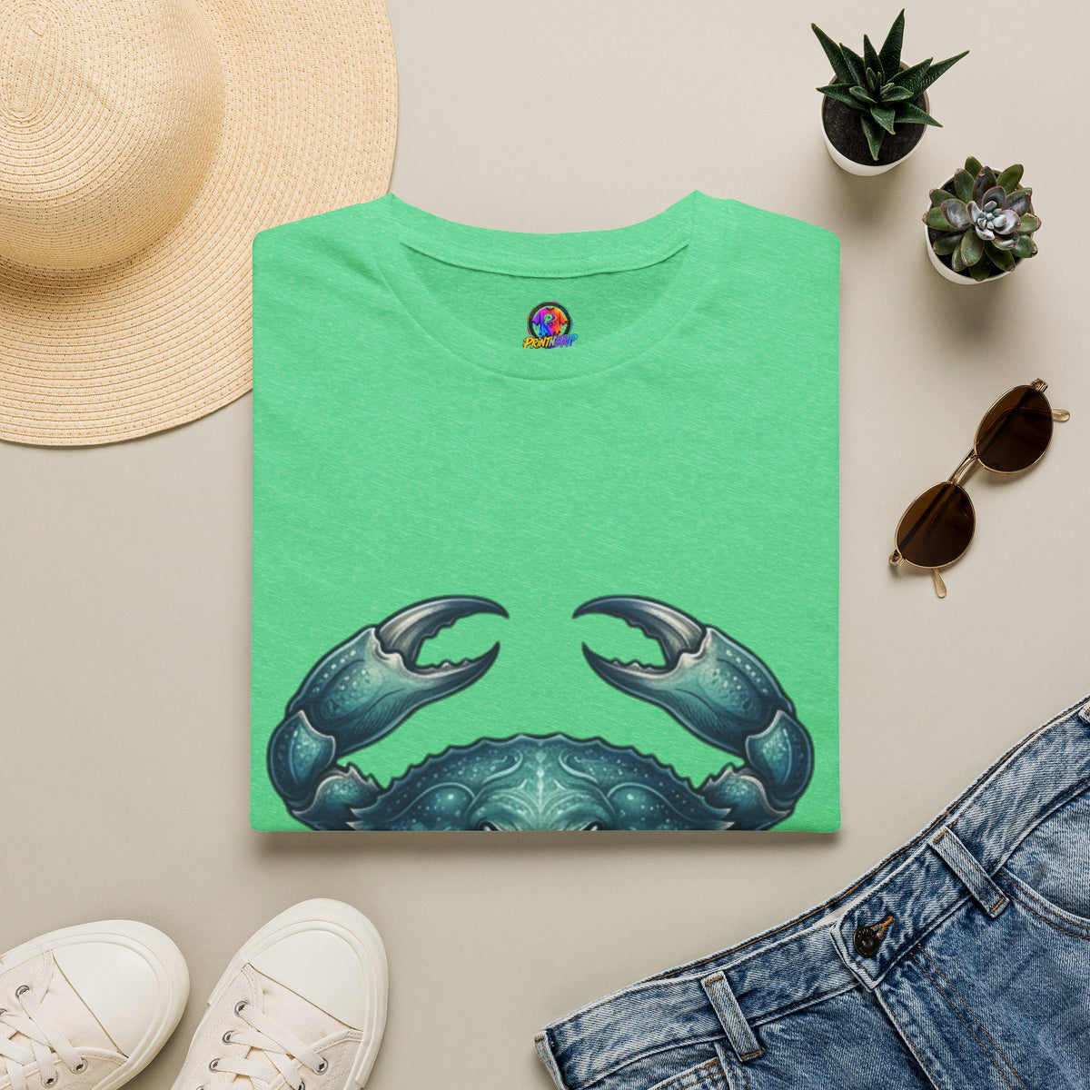 Crab Graphic T-Shirt — Coastal Sea Creature Tee