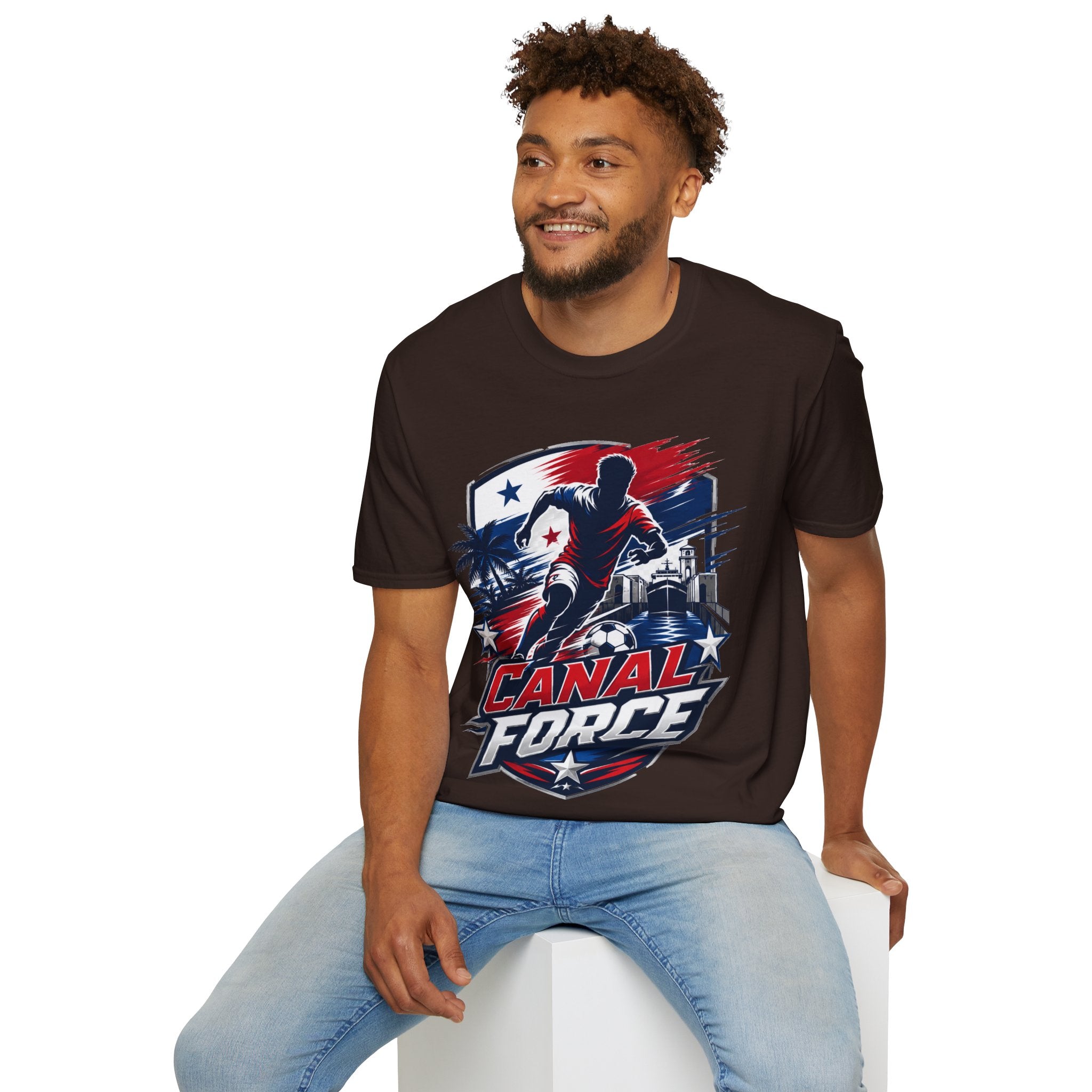 Canal Force Soccer T-Shirt - Patriotic Player Graphic Tee - Panama Shirt