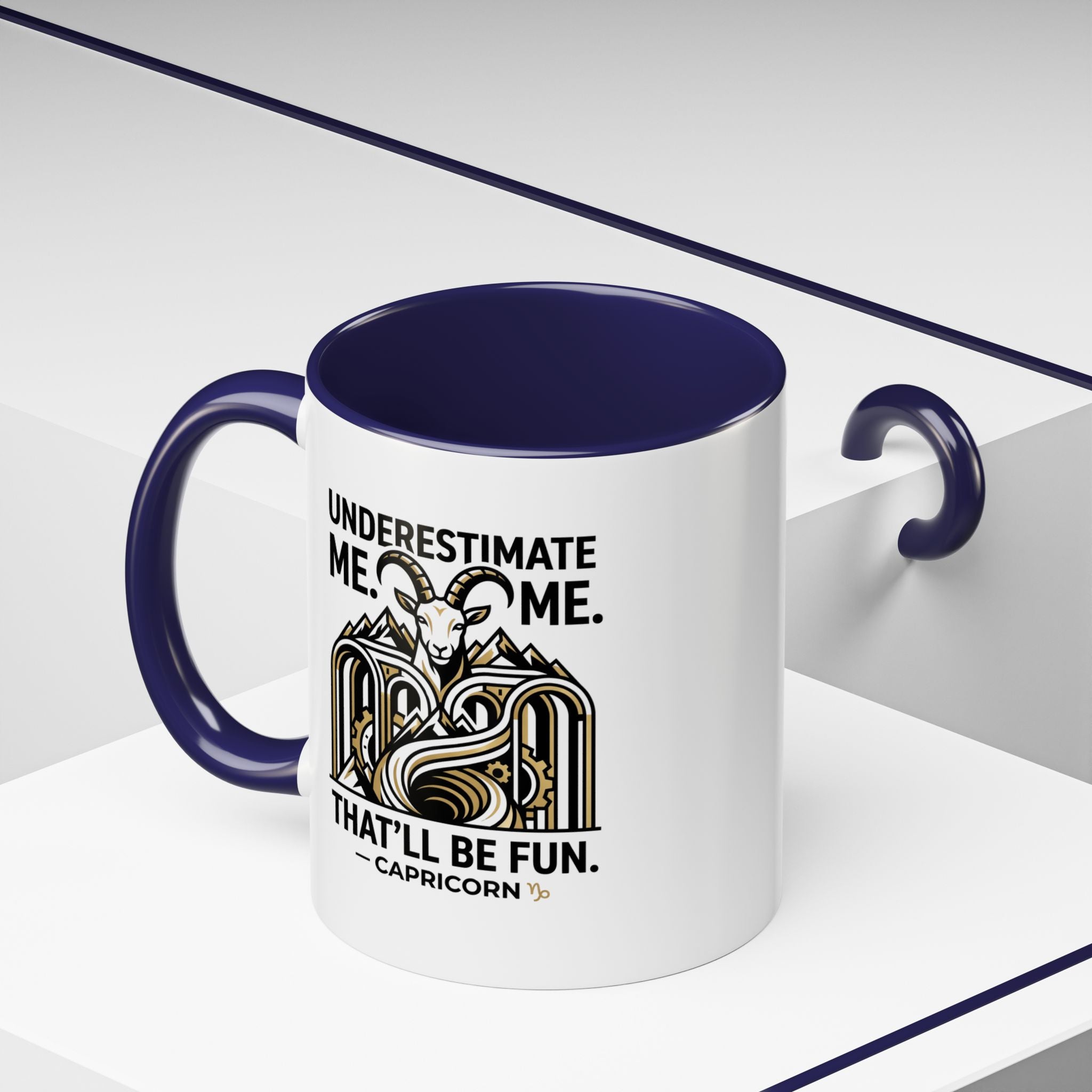Capricorn Coffee Mug — "Underestimate Me. That'll Be Fun." Zodiac Accent Mug (11/15oz)