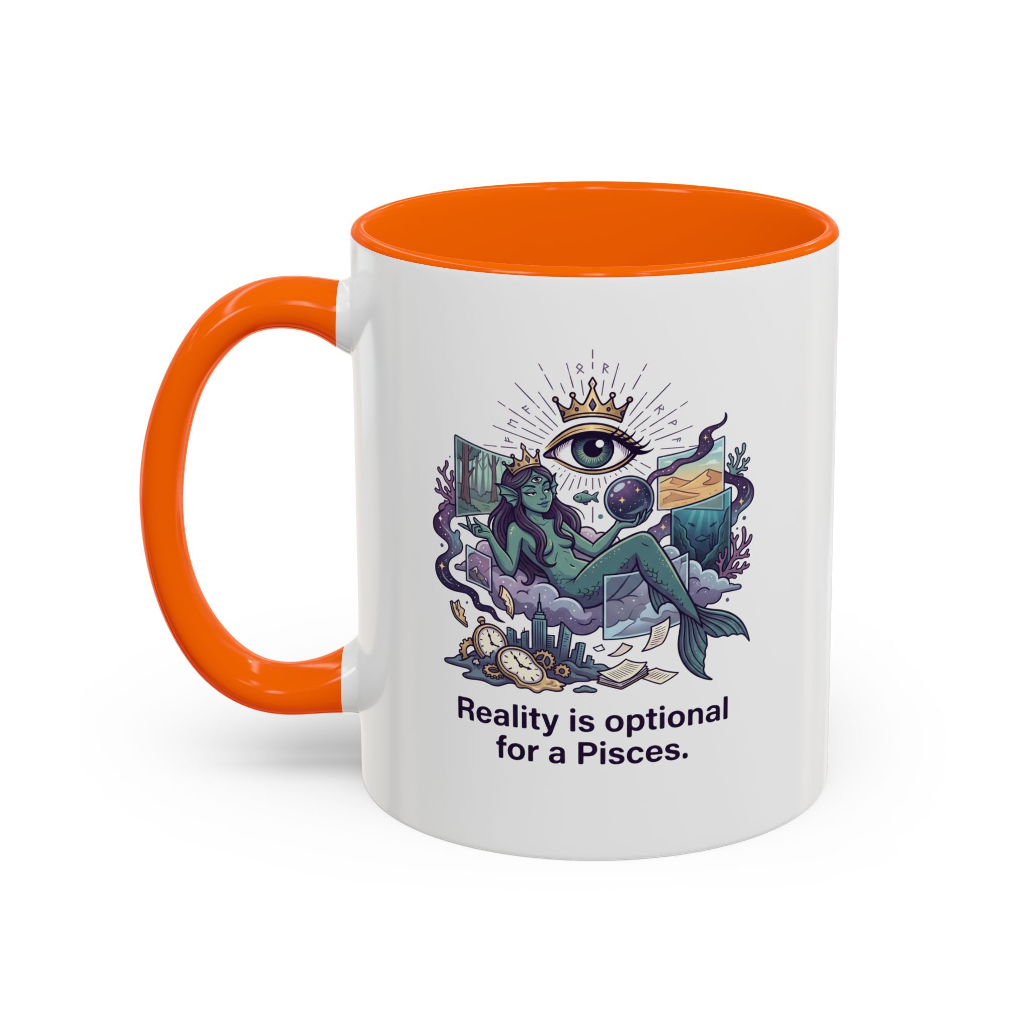 Pisces Zodiac Coffee Mug — "Reality is Optional for a Pisces" Accent Mug