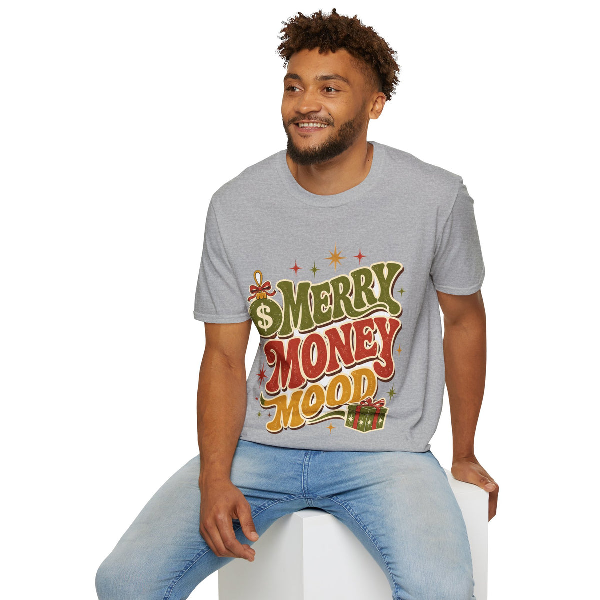 Merry Money Mood T‑Shirt — Retro Holiday Graphic Tee