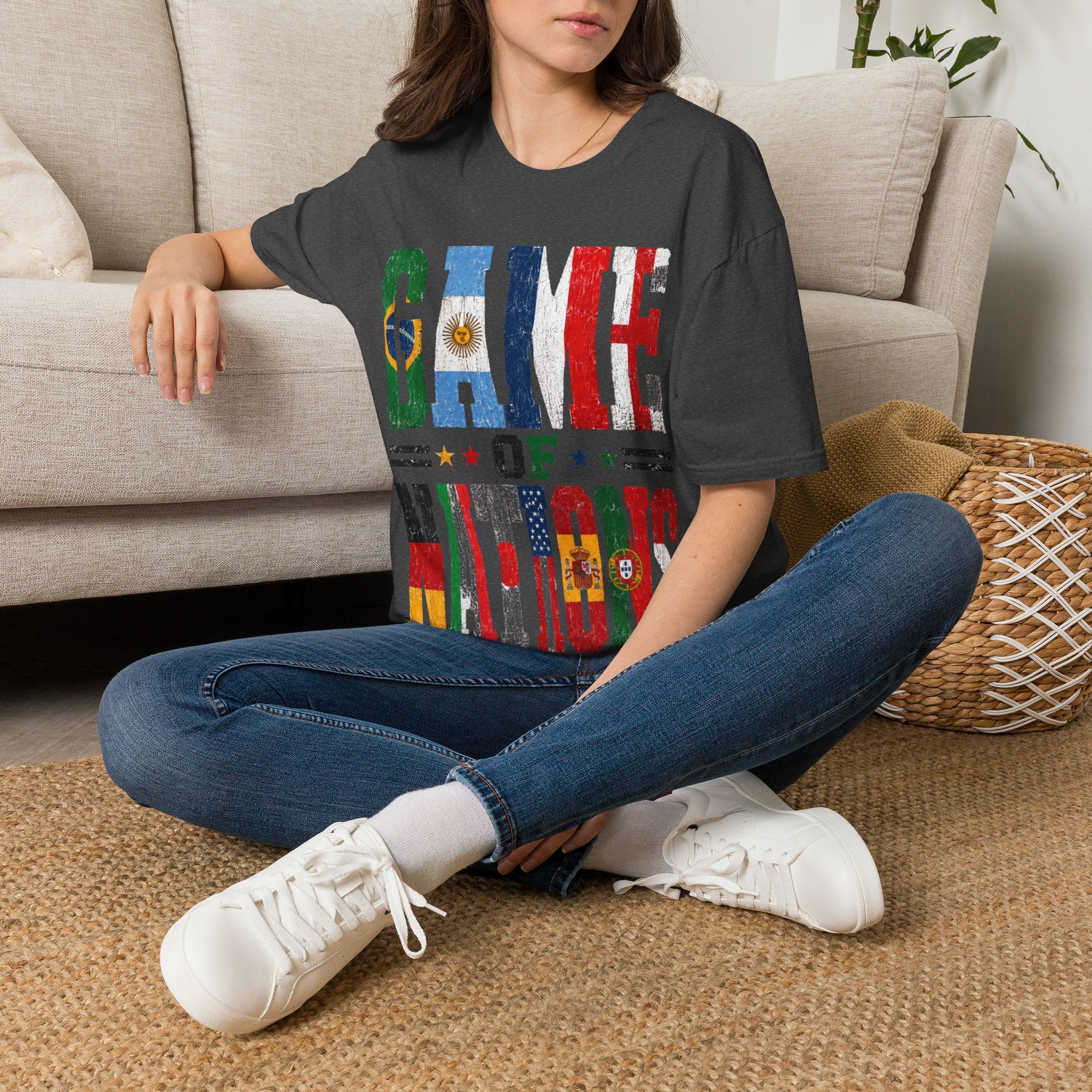 FIFA World Cup 2026 T-Shirt — 'Game of Nations' Vintage Flag Soccer Graphic Tee