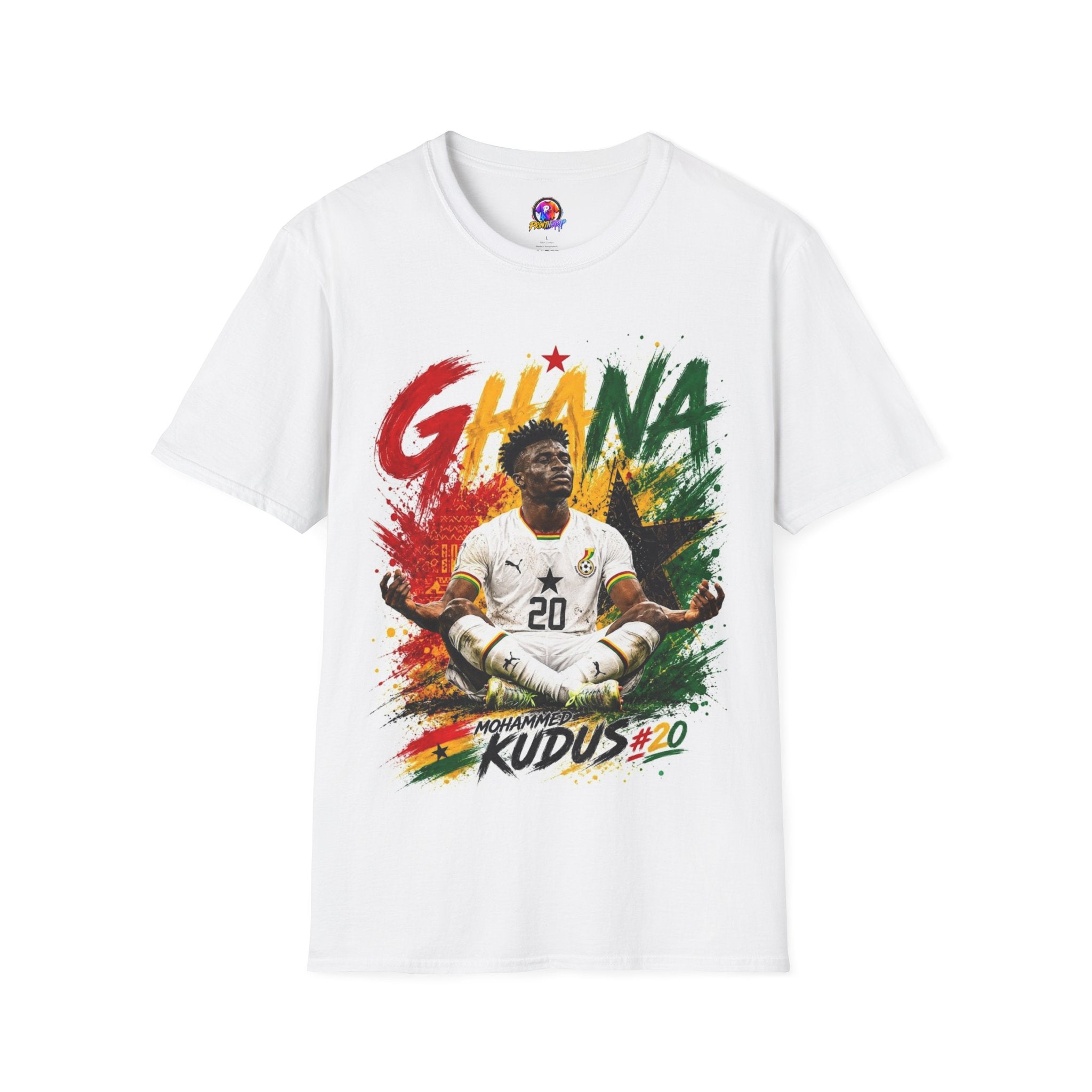 Ghana Football Player Graphic T-Shirt — Ghana Colors & Kudus Print