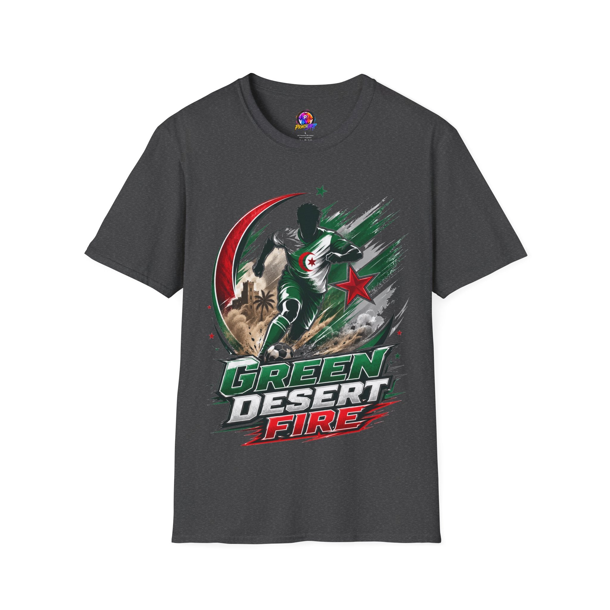 Algeria Football Fan Tee — "Green Desert Fire" Soccer Shirt