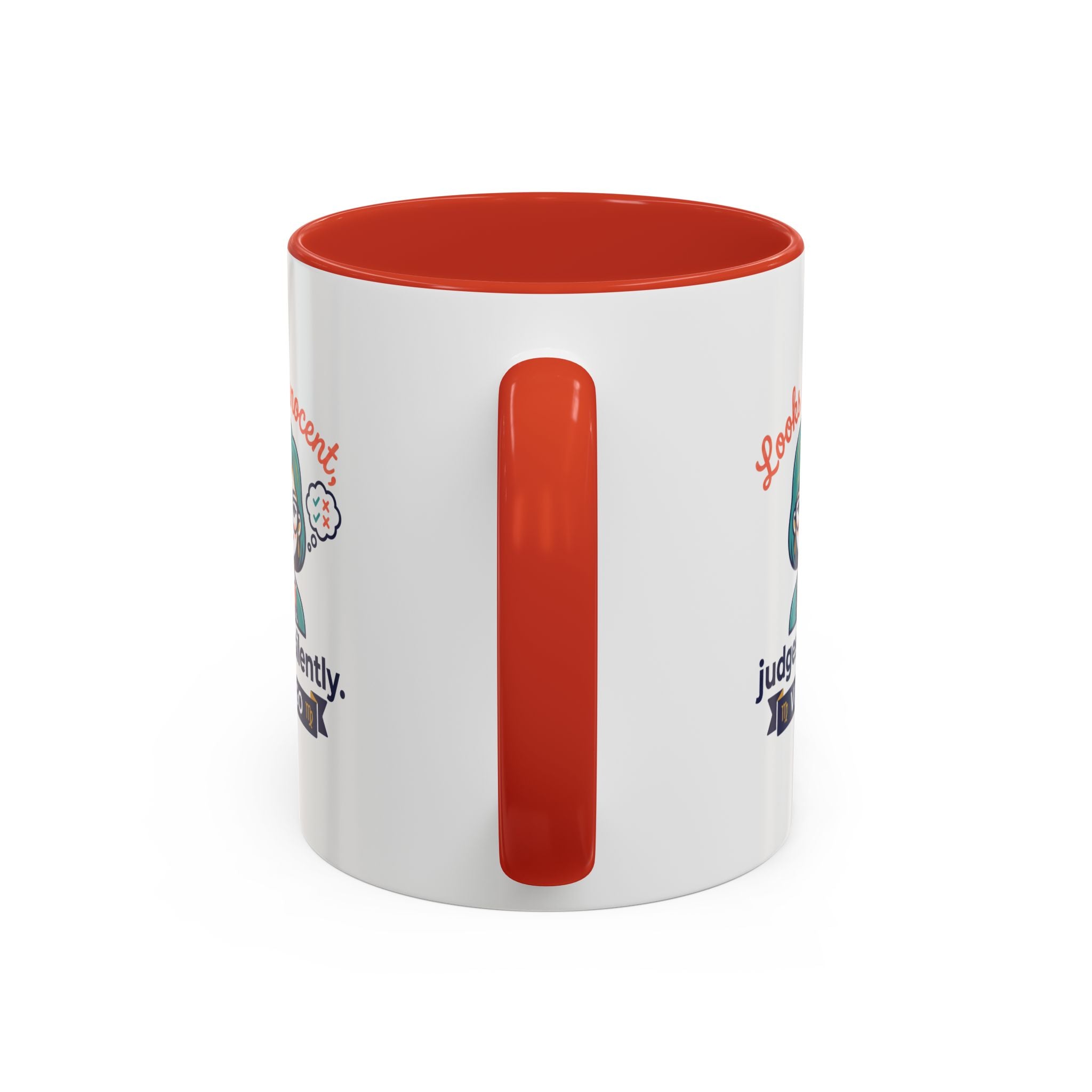 Virgo Accent Coffee Mug - "Looks Innocent, Judges Silently" Zodiac Astrology Gift