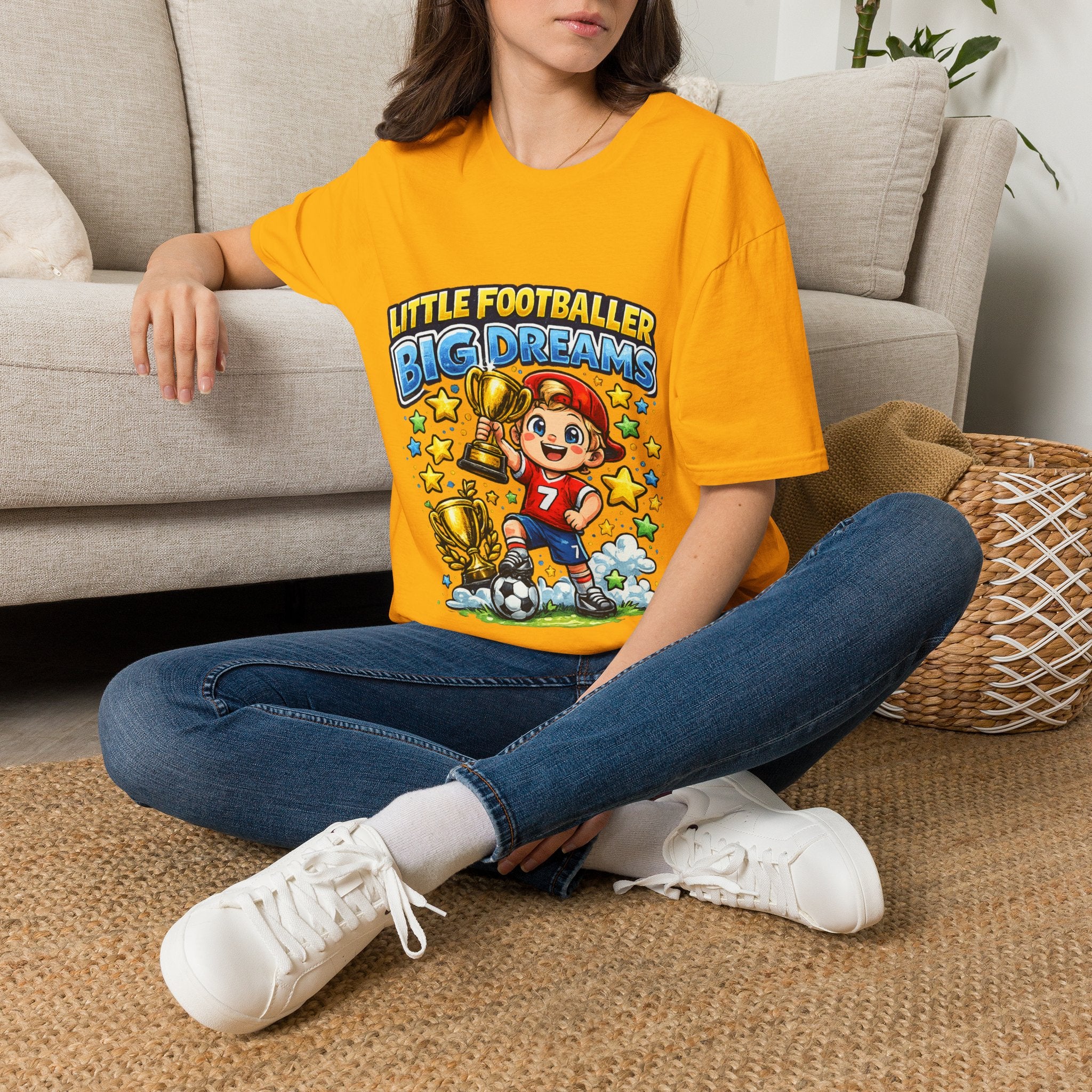 Kids Football T‑Shirt — "Little Footballer Big Dreams" Graphic Tee