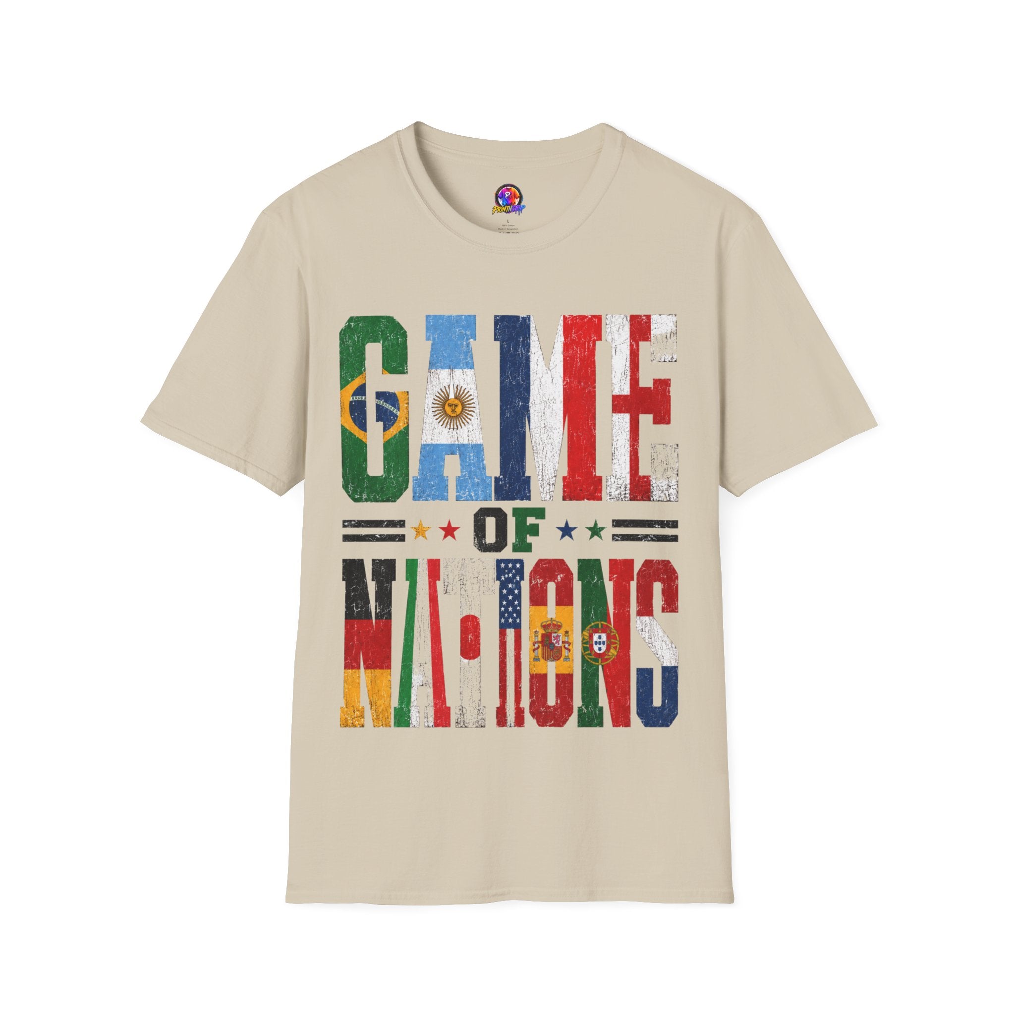 FIFA World Cup 2026 T-Shirt — 'Game of Nations' Vintage Flag Soccer Graphic Tee