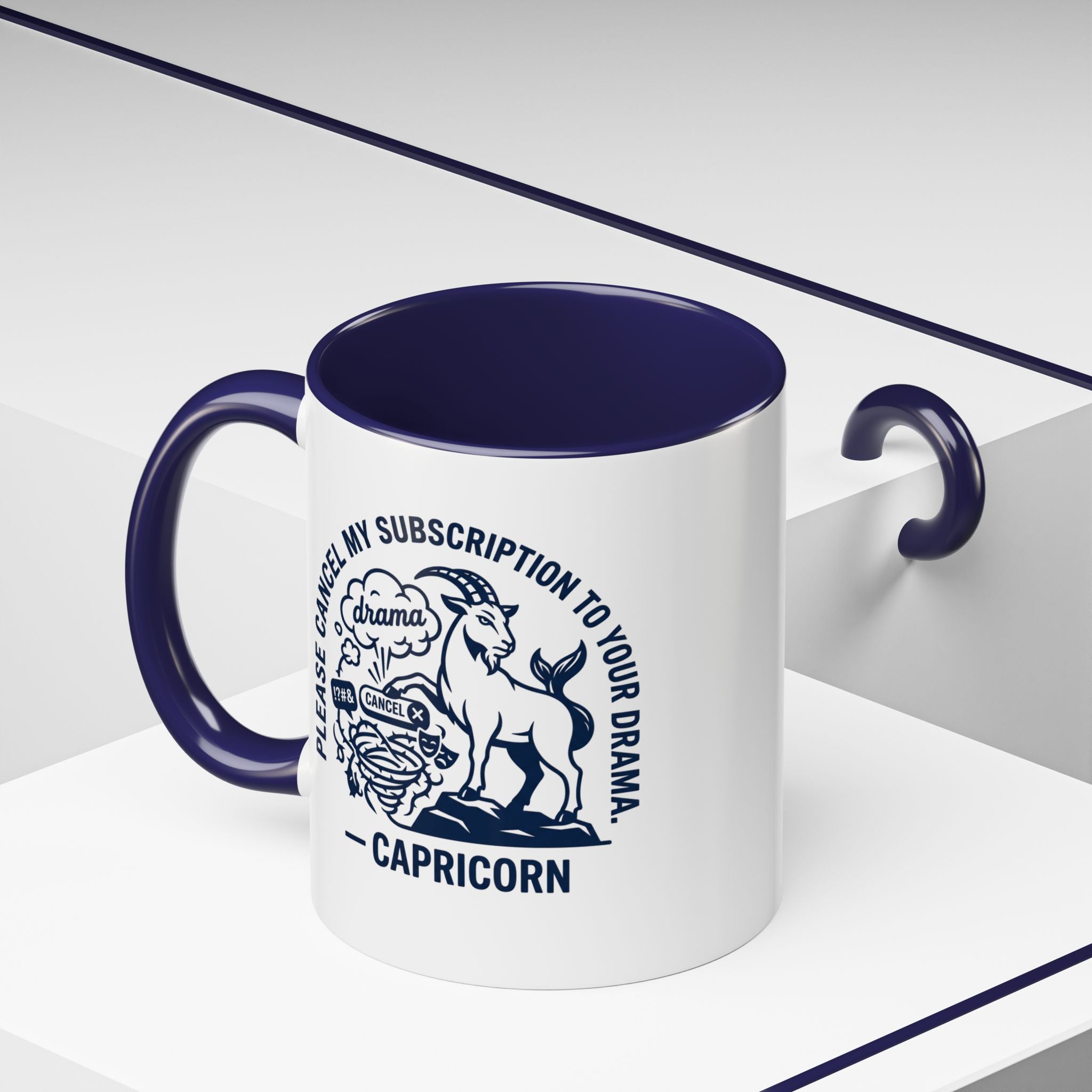 Capricorn Accent Coffee Mug – “Please Cancel My Subscription to Your Drama” Zodiac Gift