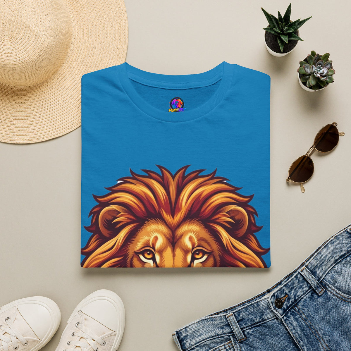 Leo Zodiac Lion Face T-Shirt — Majestic Lion Head Graphic Tee