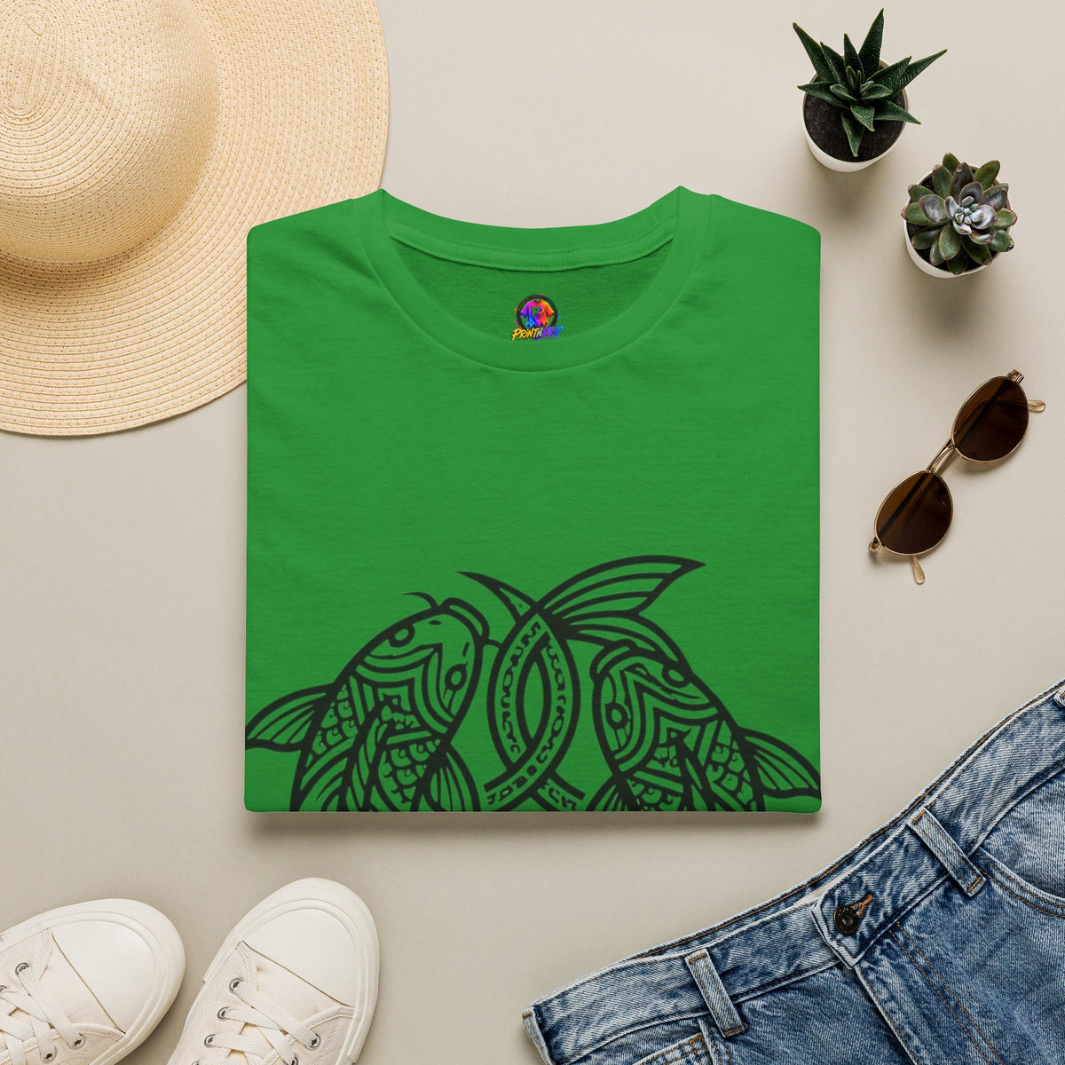 Pisces Zodiac Koi Fish Mandala T-Shirt — Intricate Zen koi Circle Design