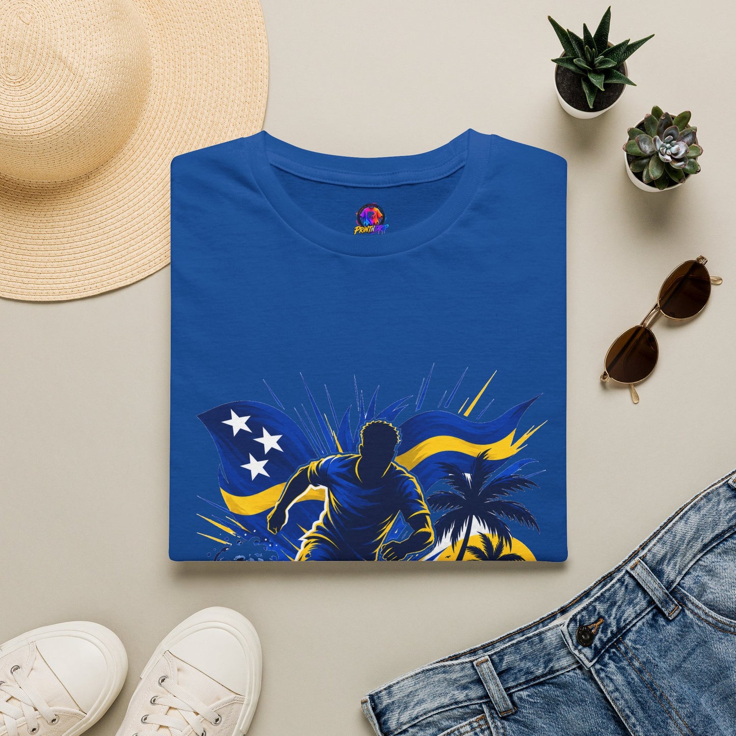 Curacao Island Victory T-Shirt — Tropical Surf Soccer Graphic Tee