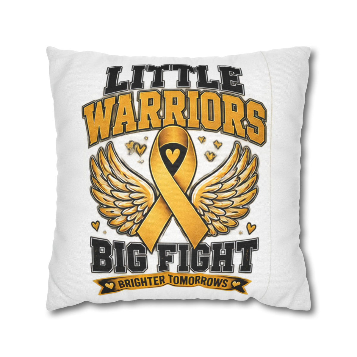 Champion Kids Pillow - "Little Warriors Big Fight" Childhood Cancer Awareness Throw Pillowcase