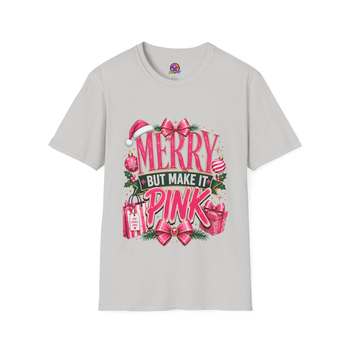 Christmas T-Shirt — "Merry But Make It Pink" Holiday Tee