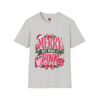 Christmas T-Shirt — "Merry But Make It Pink" Holiday Tee