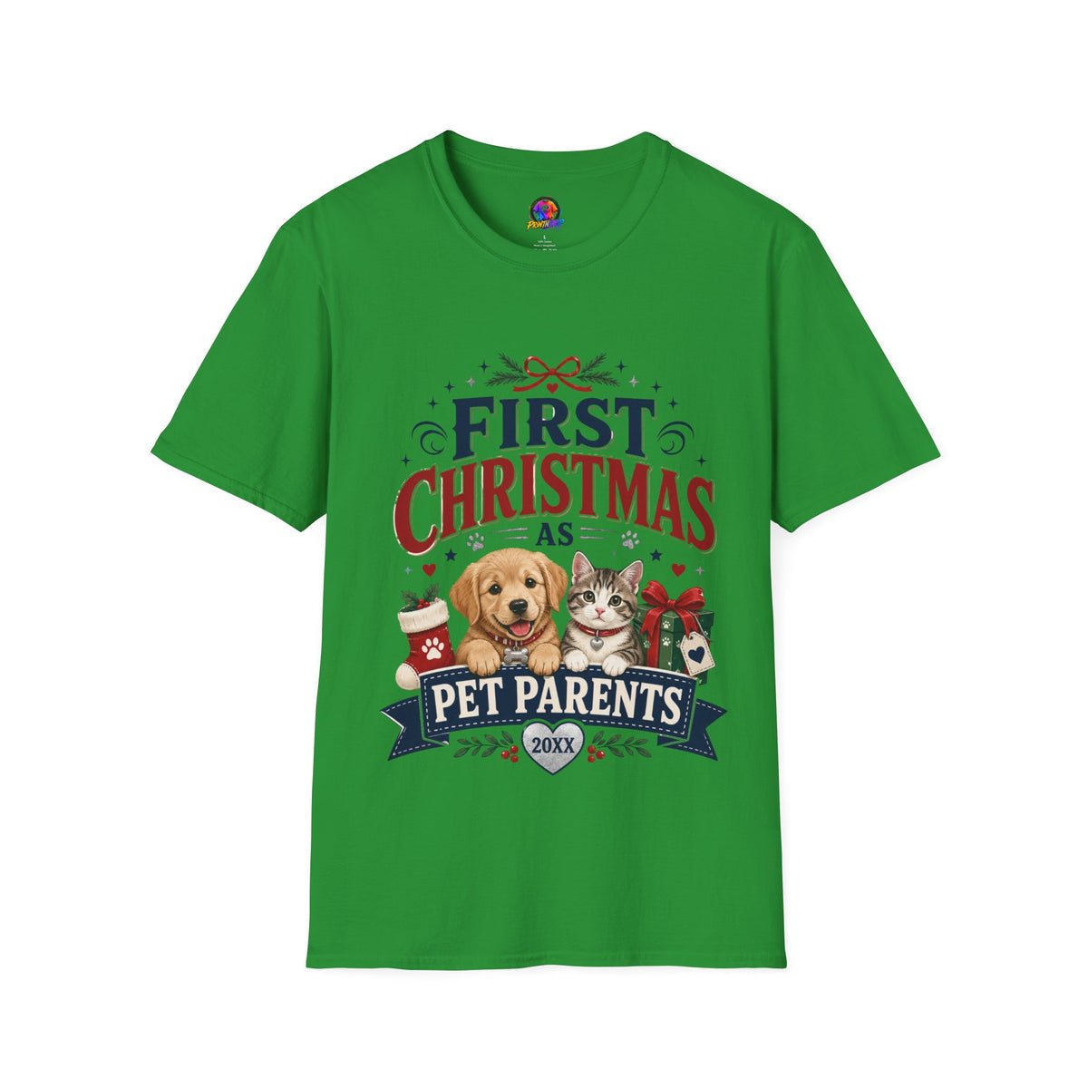 T-Shirt — "First Christmas as Pet Parents" Holiday Tee