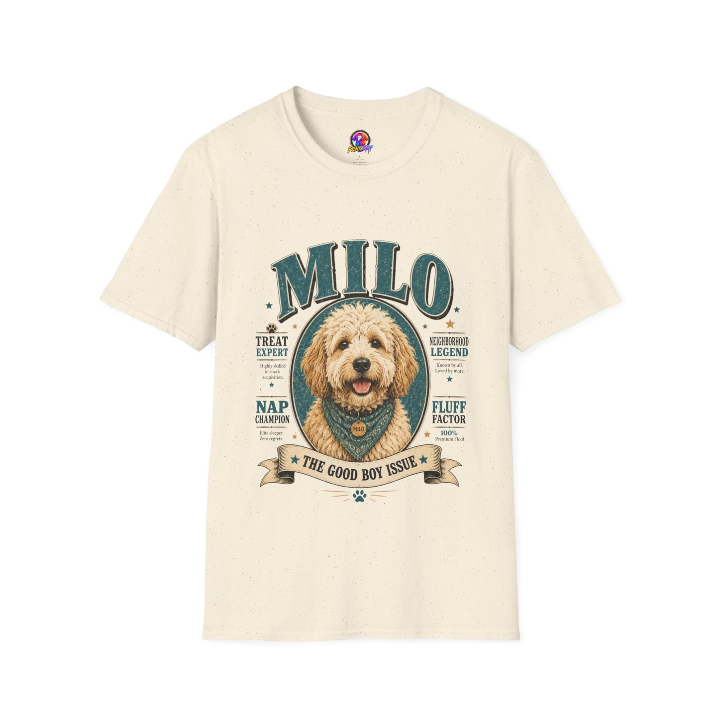 Dog Lover T-Shirt — "MILO" Personalized Pet Portrait Tee