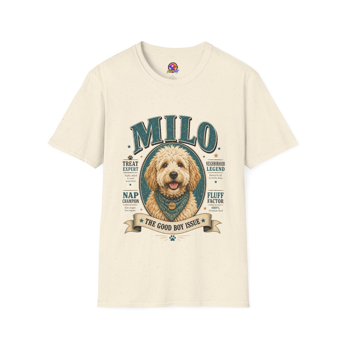 Dog Lover T-Shirt — "MILO" Personalized Pet Portrait Tee