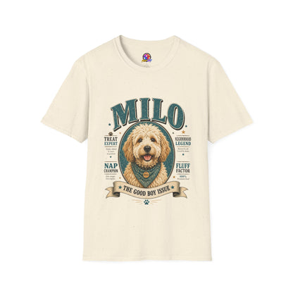 Dog Lover T-Shirt — "MILO" Personalized Pet Portrait Tee