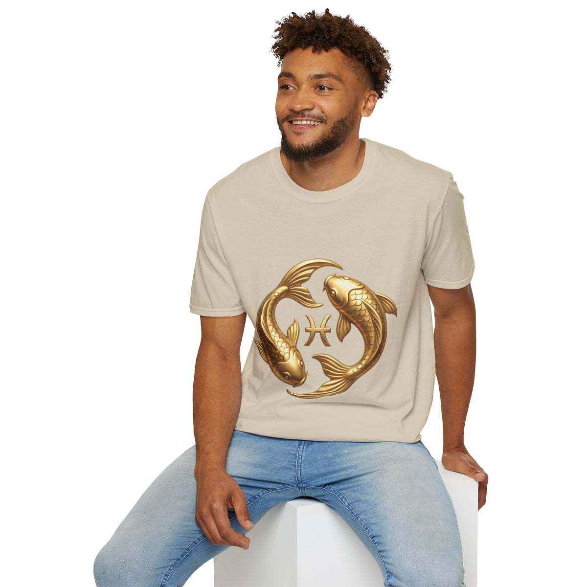Pisces Gold Fish T-Shirt — Zodiac Symbol Astrology Tee
