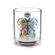 Gemini Zodiac Glass Mug — Dual-Profile Astrology Coffee Cup (10 oz)