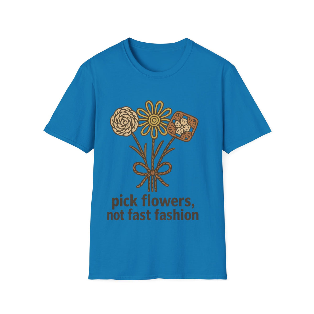 "Pick Flowers Not Fast Fashion" Eco Tee | Botanical Sustainable T-Shirt - Trending Now - September 2026