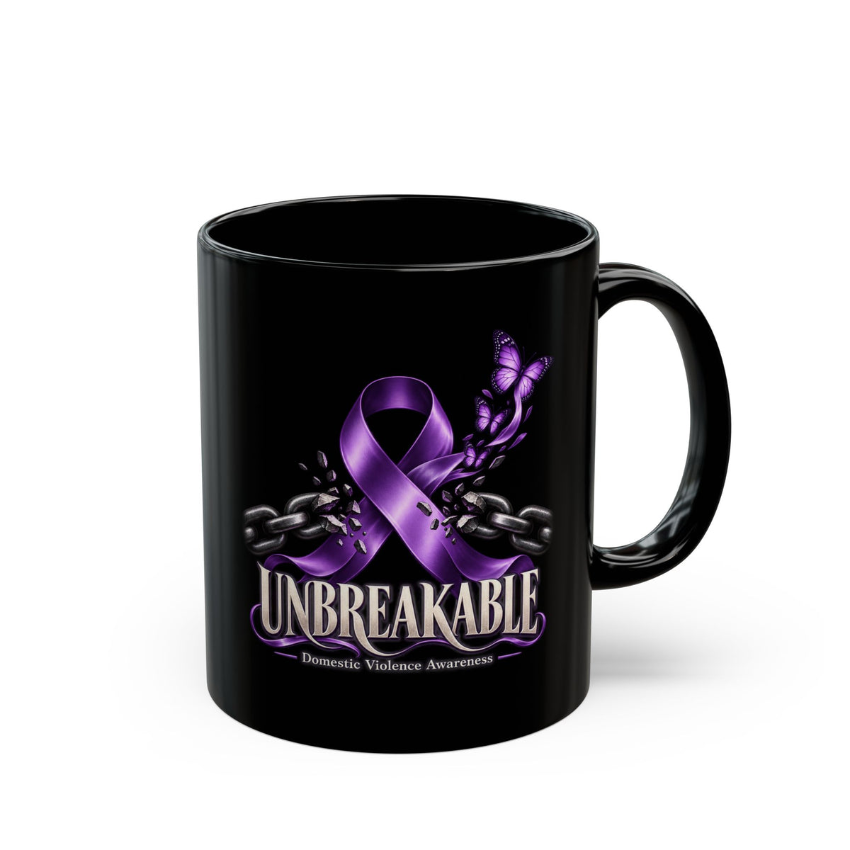 Unbreakable Purple Ribbon Awareness Mug — Domestic Violence Support (11oz & 15oz)