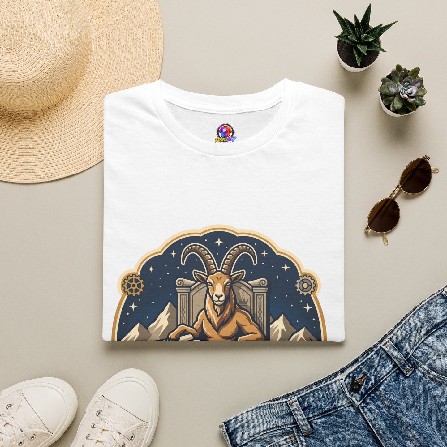 Capricorn Zodiac T-Shirt — "Building an Empire" Goat Horoscope Tee