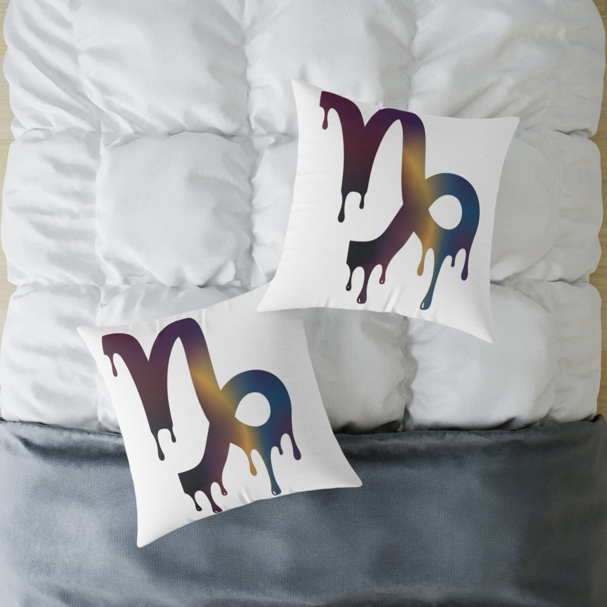 Capricorn Drip Zodiac Pillow — Astrological Decorative Throw Cushion
