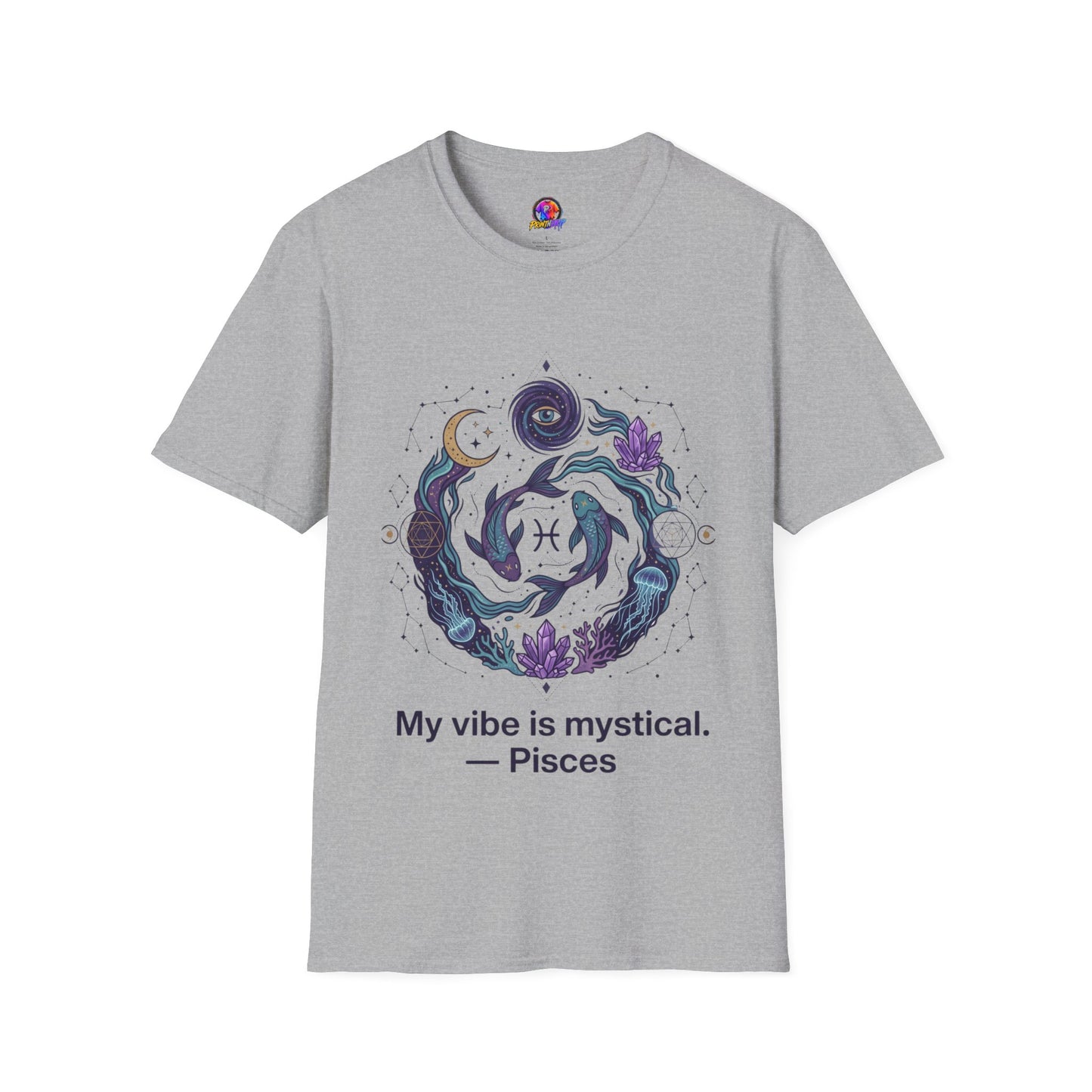 Pisces Mystic Vibes T-Shirt — Astrology Zodiac Tee with 'My vibe is mystical'