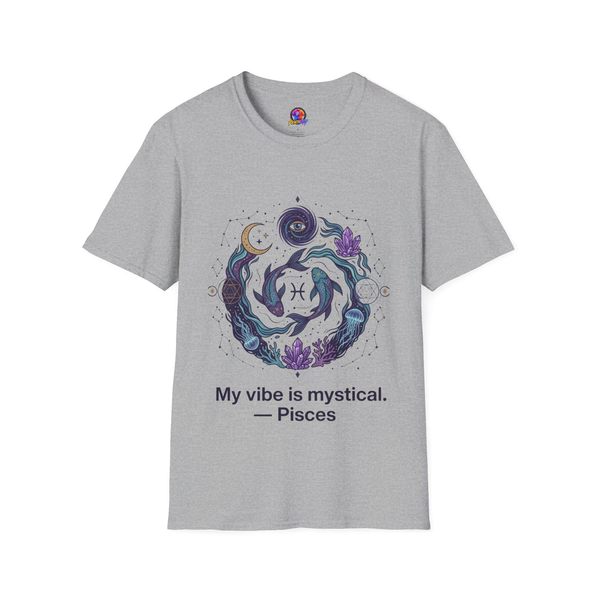 Pisces Mystic Vibes T-Shirt — Astrology Zodiac Tee with 'My vibe is mystical'