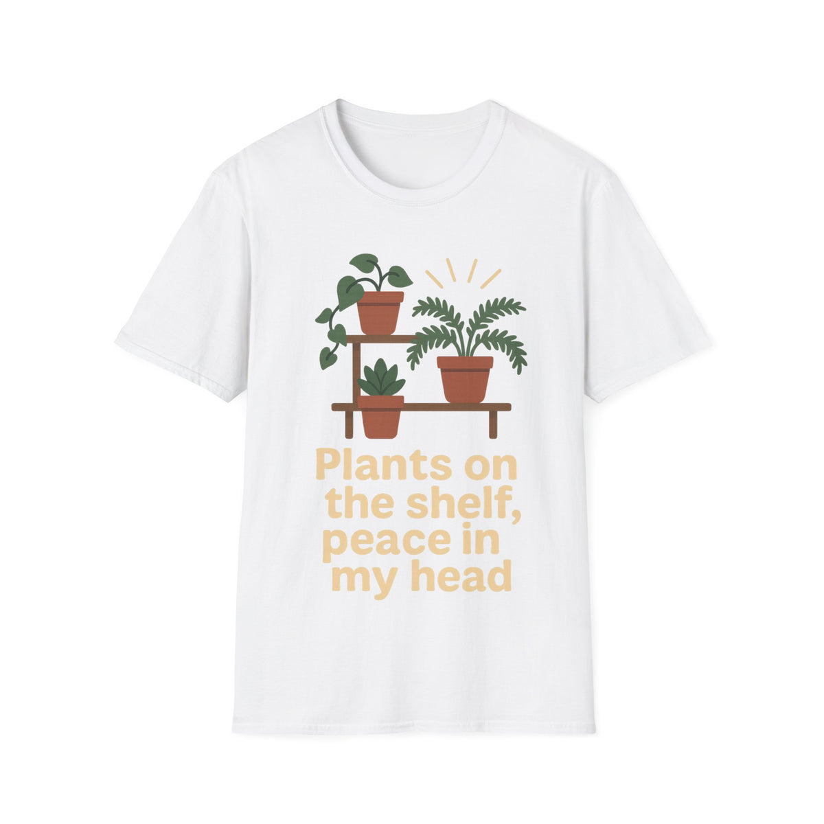 Plant Lover T‑Shirt — “Plants on the shelf, peace in my head” Graphic Tee - Trending Now - September 2026