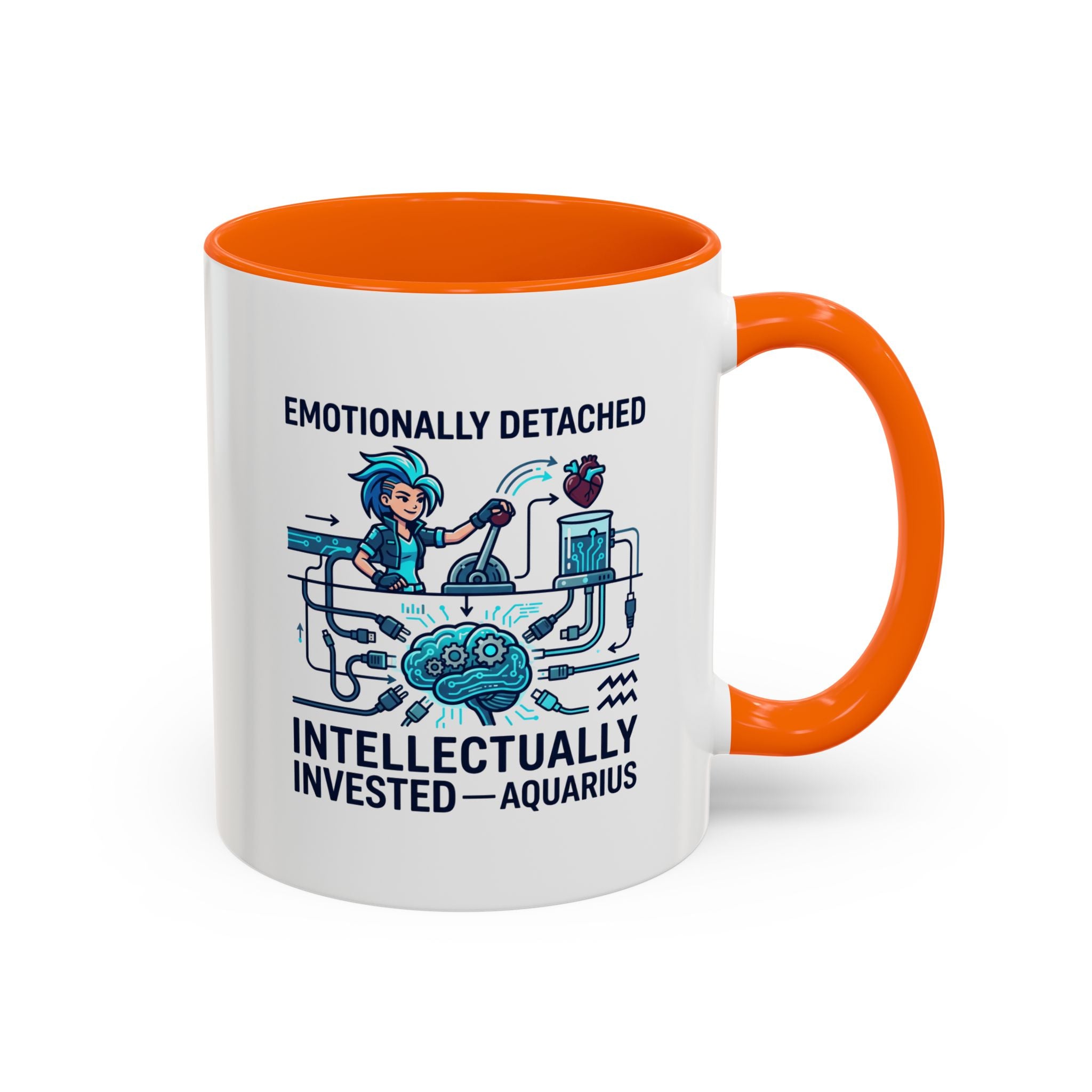 Aquarius Coffee Mug - "Emotionally Detached, Intellectually Invested" Accent Mug 11oz