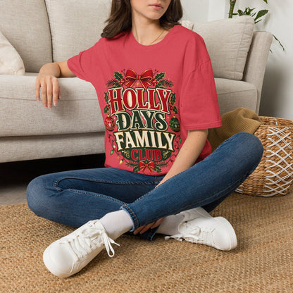 Holly Days Family Club T‑Shirt — Festive Christmas Holiday Tee